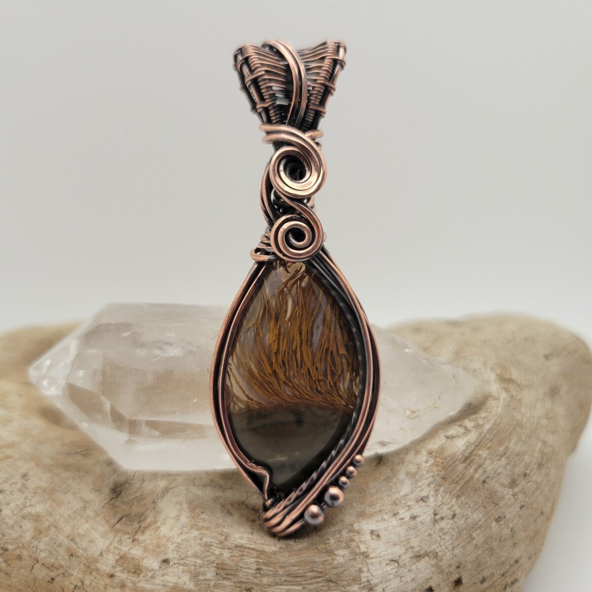 Handcrafted Priday Thunderegg Agate Copper Pendant Necklace — product image 6