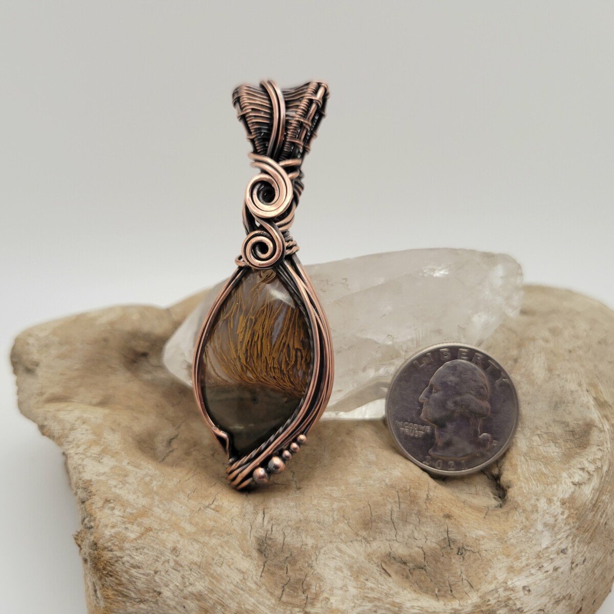 Handcrafted Priday Thunderegg Agate Copper Pendant Necklace — product image 8