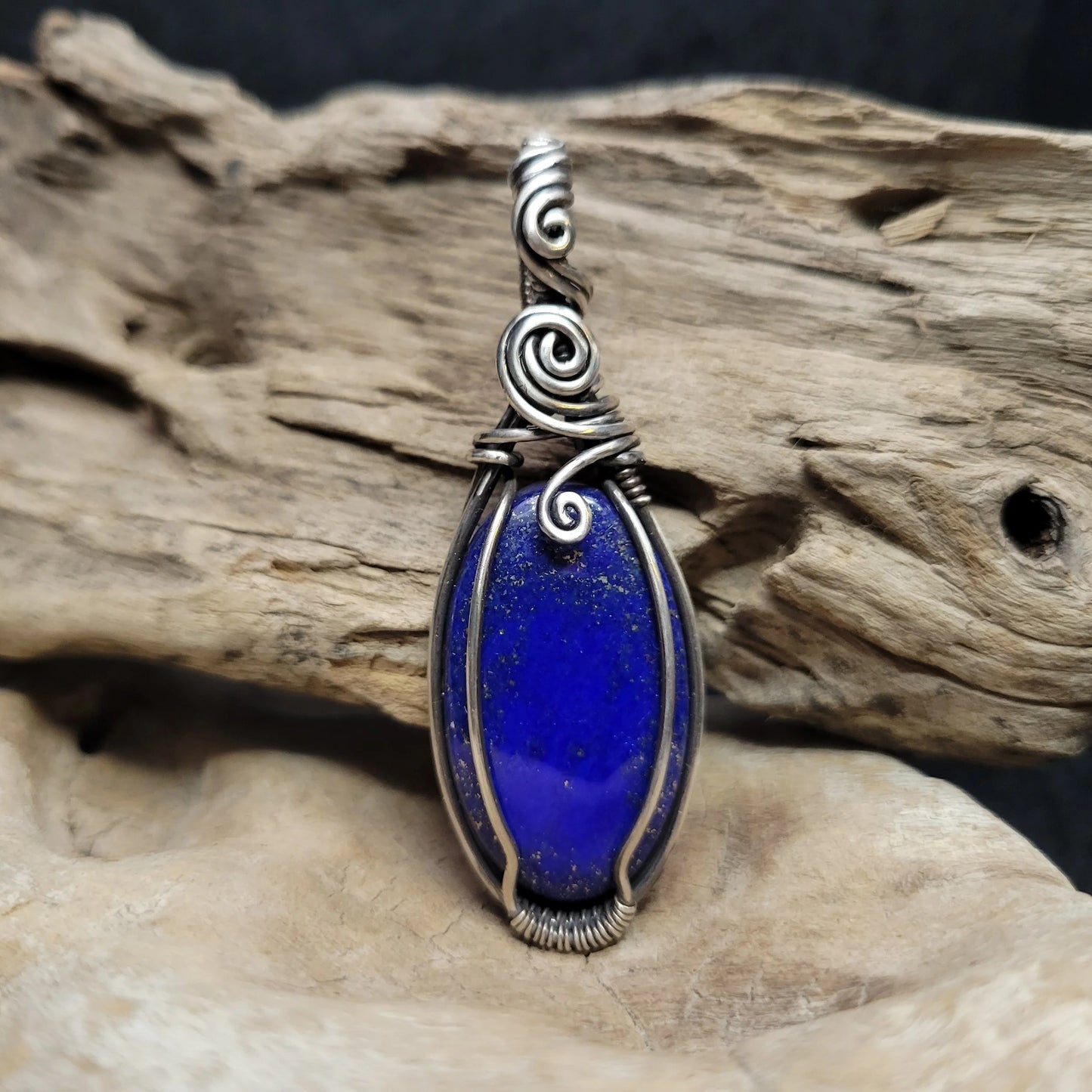 Handcrafted Lapis Lazuli Sterling Silver Pendant Necklace — product image 7