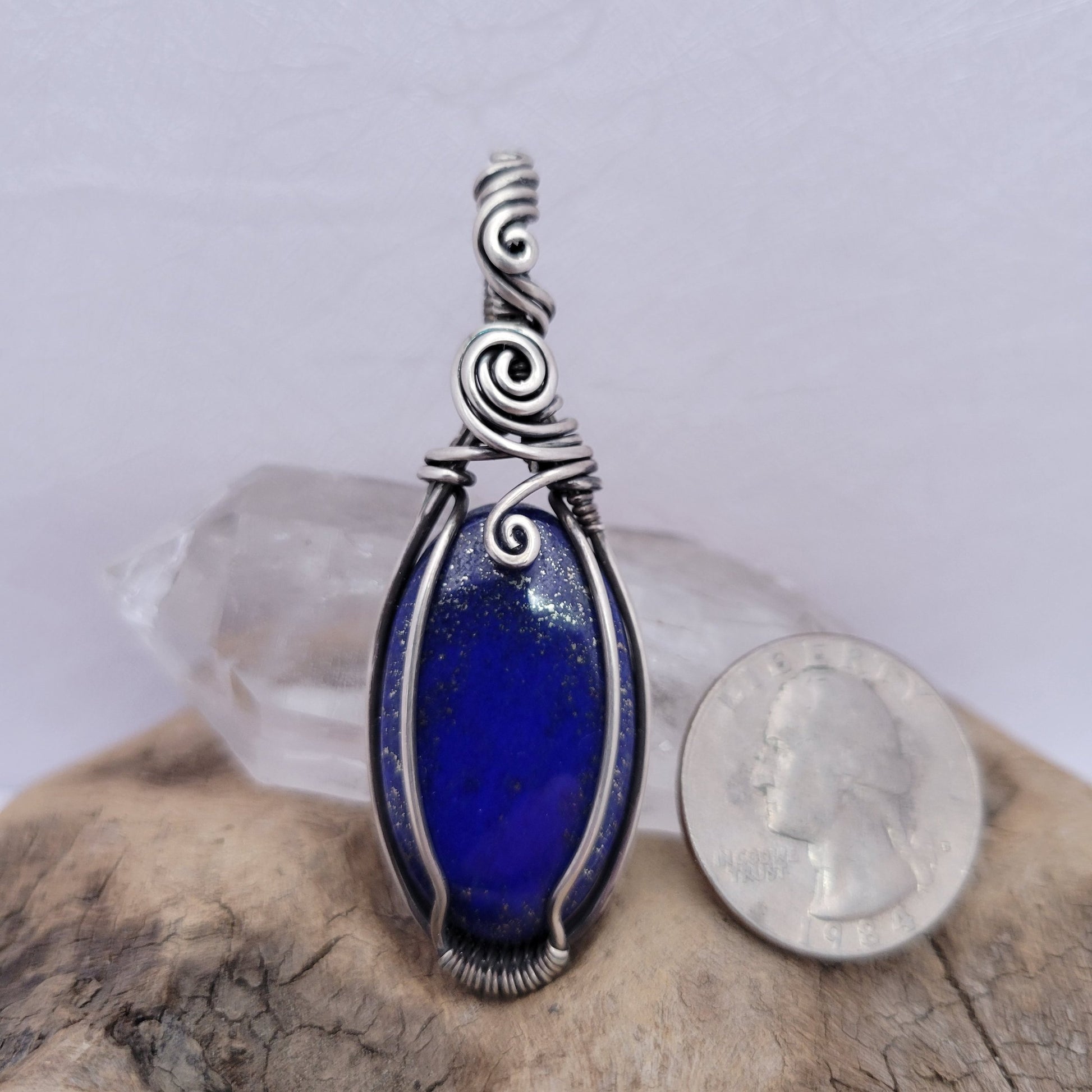Handcrafted Lapis Lazuli Sterling Silver Pendant Necklace — product image 10