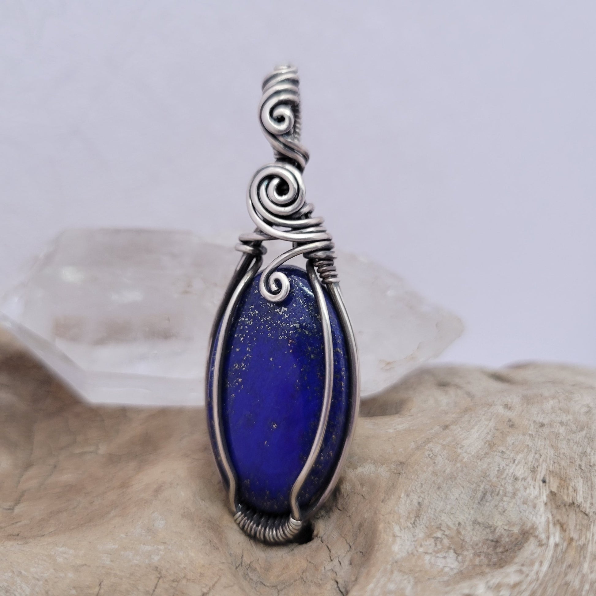 Handcrafted Lapis Lazuli Sterling Silver Pendant Necklace — product image 9