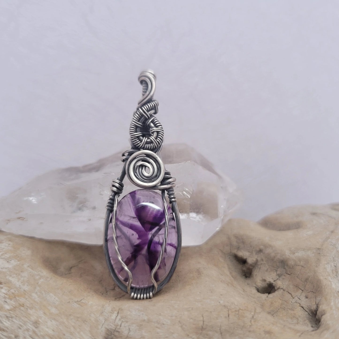 Handcrafted Amethyst Sterling Silver Pendant Necklace — product image 6