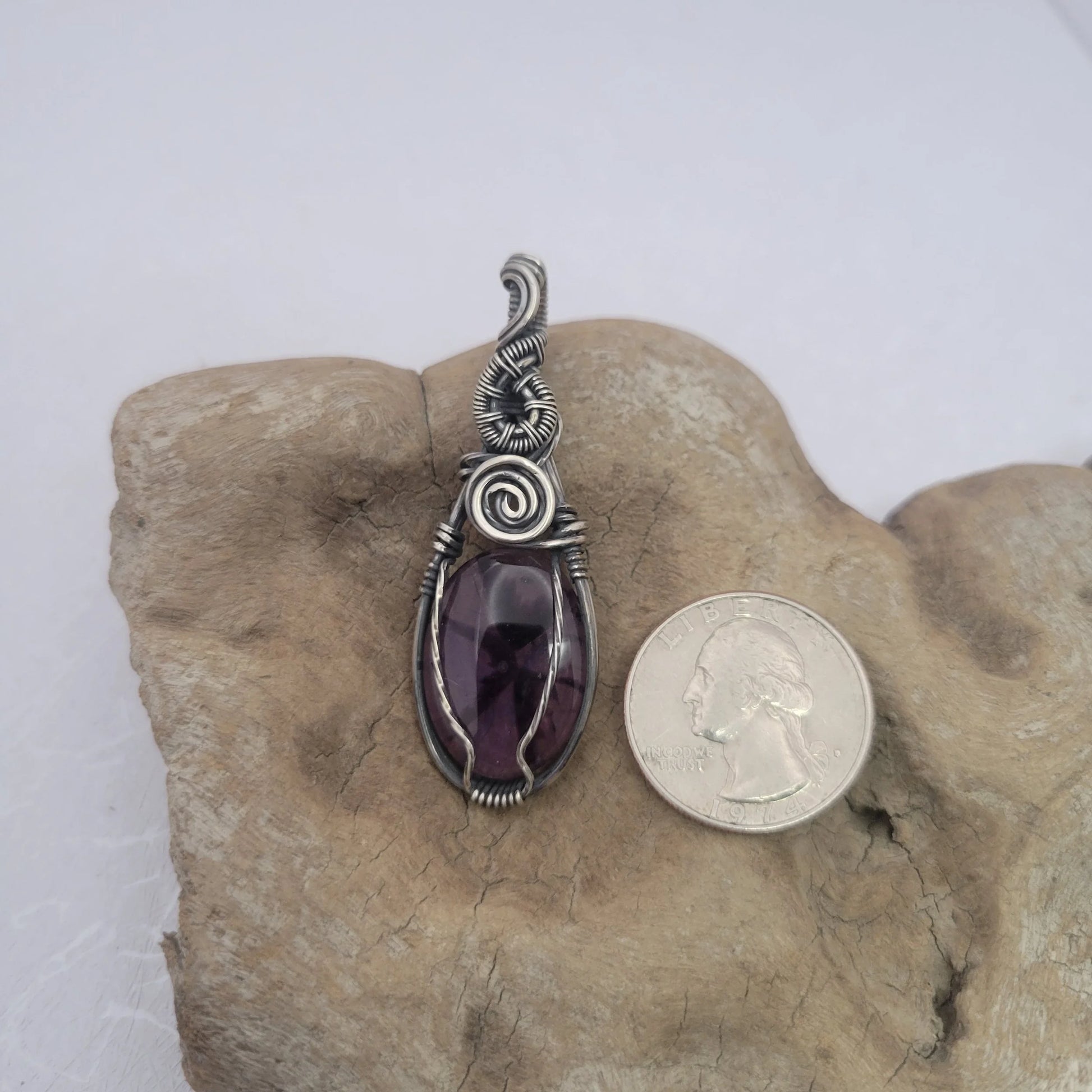 Handcrafted Amethyst Sterling Silver Pendant Necklace — product image 8