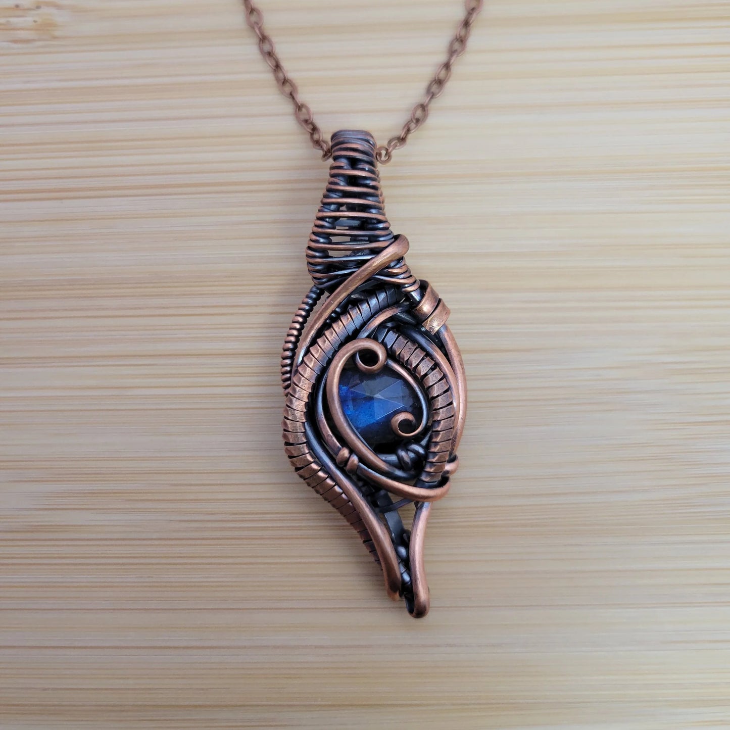 Handcrafted Labradorite Copper Pendant Necklace — product image 7