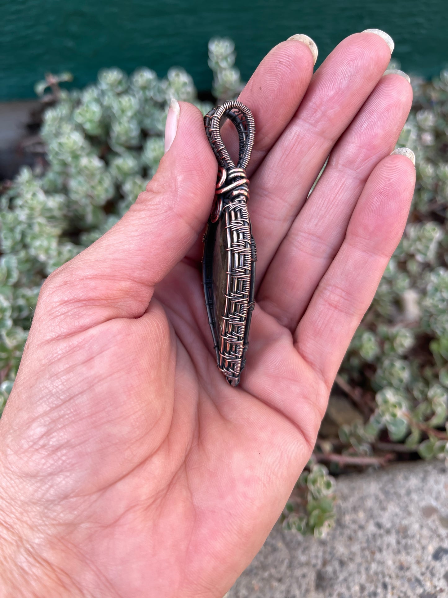 Handmade Copper Wire Wrapped Labradorite Pendant Necklace | Genuine Labradorite Gemstone Jewelry | Nature Inspired Gift